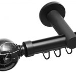 Galerie metalica simpla teava profil Ball 25 mm negru, Casa Deco Logistics