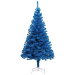 Pom de Crăciun artificial cu suport, albastru, 210 cm, PVC