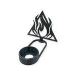 Candle-holder minimalist cu aspect de flacara, imprimat 3D din material ecologic, negru galaxy, design interior