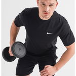 Nike, Tricou cu decolteu la baza gatului pentru fitness Hyverse, Alb/Negru