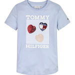 Tommy Hilfiger, Tricou cu paiete, Albastru deschis