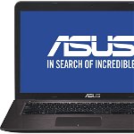 Laptop ASUS F756UX-T4022D (Intel® Core™ i5-6200U Processor (3M Cache, up to 2.80 GHz), Skylake, 17.3"FHD, 4GB, 2TB + 16GB SSD, nVidia GeForce GTX 950M@4GB)