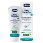Crema reparatoare Chicco Baby Moments impotriva iritatiilor de la scutec, panthenol si oxid de zinc 15%, 0luni+, Chicco