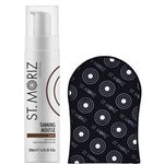 Set pentru autobronzare profesionala ST MORIZ cu Spuma Dark Fast Drying si Manusa Velvet Tanning Mitt