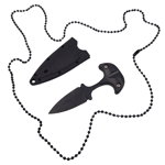 Cutit tactic de vanatoare IdeallStore®, Tiny Spike, 75 cm, negru, teaca cu lant inclusa, IdeallStore