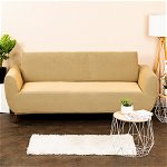 Husă multielastică 4Home Comfort pentru canapea, bej, 180 - 220 cm, 4Home
