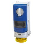 Priza industriala cu interblocaj verticala - WITH BOTTOM - WITH FUSE-HOLDER BASE - 2P+E 16A 100-130V-50/60HZ 4H - IP66, Gewiss