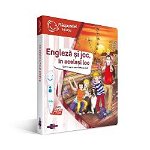 Pachet carte interactiva si creion RASPUNDEL ISTETEL: Engleza si joc, in acelasi loc 69364, 6 ani+, multicolor