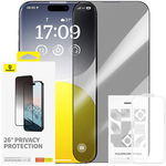 Folie protectie ecran, Baseus, pentru iPhone 15 Pro, Diamond Series Full Screen Privacy Tempered Film, Transparent