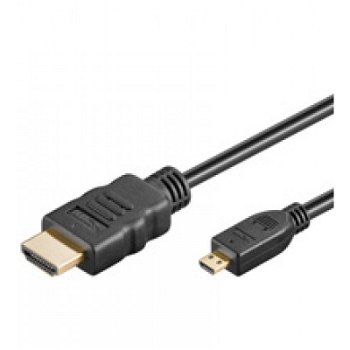Cablu HDMI tata - micro HDMI tata HighSpeed Ethernet Goobay, 1.5 m, contacte aurite, Goobay