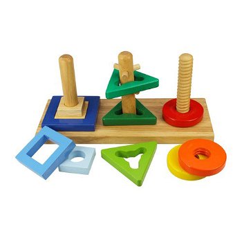 Joc de Potrivire BigJigs Toys - 3 Forme Geometrice