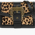 Versace Jeans Couture Animalier Patterned Crossbody Bag Black, Versace