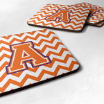 Caroline`s Treasures Carolines Comori CJ1062-AFC Scrisoare A Chevron Orange și Regalia Foam Coaster Multicolore 3 1/2 x 3 1/2, 