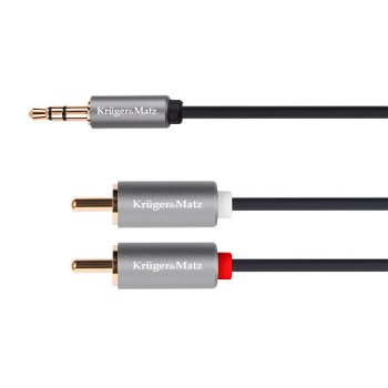 Cablu pentru casti cu microfon Kruger&Matz, jack stereo 3.5 - 2 x 2.5 mm, 1 m, Kruger&Matz