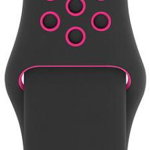 Curea Smartwatch Apple Nike Sport Band pentru Apple Watch 40mm (Negru/Roz)