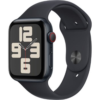 Apple Watch SE2 2023, GPS, Cellular, 44 mm, Midnight Aluminium Case, Midnight Sport Band, M/L