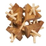 Joc logic IQ din lemn bambus Stickstriangles, Fridolin, 8-9 ani +, Fridolin