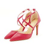 Pantofi rosii cu toc cui Zoe 04
