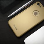 Husa Apple iPhone 8, FullBody Elegance Luxury iPaky Gold, acoperire completa 360 grade cu folie de sticla gratis, iPaky