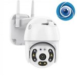 Camera Supraveghere WiFI Security Dome 360, Alerta Intrusi, Urmarire Automata, IP66, Alb - Smart Camera, 