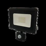 Proiector LED SMD Negru City Line cu senzor PIR 20W Alb Cald, Optonica