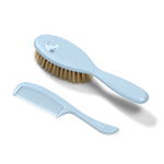 Set perie din par natural moale si pieptene Baby Ono Bleu, BABYONO