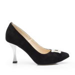 Pantofi eleganți damă din piele naturală - 21163 Negru velur, Raxela