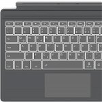Tastatura magnetica Earto, touchpad inteligent, Bluetooth 5.1, gri, 7 culori iluminare, Surface Pro 7+/7/6/5/4/3