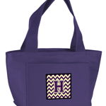 Caroline`s Treasures Carolines Comori CJ1058-HPR-8808 Scrisoare H Chevron Purple și gold Lunch Bag Violet Large, 