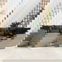 vidaXL Set canapele de grădină cu perne, 7piese gri deschis poliratan, vidaXL