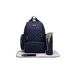 Set 3 piese, rucsac pentru mamici, bluemarin cu buline, Prichindel