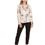 Imbracaminte Femei Vince Camuto Long Sleeve Beautiful Blooms Belted Blouse Cameo Cream