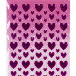 Stickere cu inimioare roz metalic