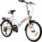 Bicicleta pliabila 20 inch pentru adulti Scirocco Foldo Garda, alb.