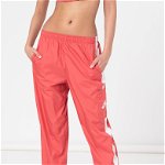 Nike, Pantaloni sport conici cu benzi laterale contrastante, roz inchis, alb, S