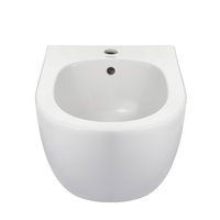 Vas bideu suspendat, Balneo, ASOX, ceramica luciu alb Fara flansa, design modern, cu robinet si orificiu de preaplin, cu kit de montare, se potriveste ramelor Balneo, nu se pateaza