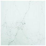 Blat masă alb 80x80 cm 6 mm sticlă securizată design marmură