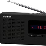 Radio portabil PLL FM SRD 2215 Sencor, 1.2 W RMS, difuzor 1.75 inch, microSD, negru, Sencor