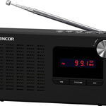 Radio portabil PLL FM SRD 2215 Sencor, 1.2 W RMS, difuzor 1.75 inch, microSD, negru, Sencor