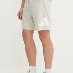 adidas Sportswear, Bermude cu talie ajustabila, Alb fildes