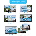 Switch HDMI Multiviewer 4K 30Hz, 4 intrari sursa 1 iesire ecran, afisaj simultan / alternativ cu telecomanda / buton, prezentari / sedinte / conferinte, krasscom