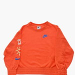Nike Solid Color Crewneck Sweatshirt With Embossed Prints Orange, Nike