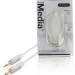 Cablu Audio Stereo Jack 3.5mm Tata - 3.5mm Tata 1.0m Alb, Profigold