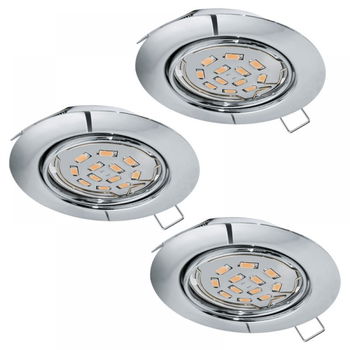 Set 3 spoturi incastrate Peneto GU10 3X5W crom D87mm