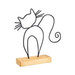 Decoratiune, Cat, 30x36x4 cm, Metal, Negru, Tanelorn