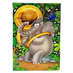 Caroline`s Treasures Carolines Comori APH0248CHF Elefant joc Tuba Flag Canvas House Size Multicolore Large, 