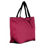 Geanta shopper multifunctionala medie din material textil panzat, fucsia, Shopika