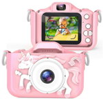 Camera foto pentru copii X5 Unicorn, functie foto/video, 12MP, Jocuri, Pink, NYTRO