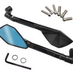 Set Oglinzi Moto/atv Ajustabile, Filet M10 ,brat De Metal, Culoare Negru, MMX