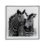 Tablou decorativ Zebra, Versa, 50 x 50 cm, sticla/MDF, Versa